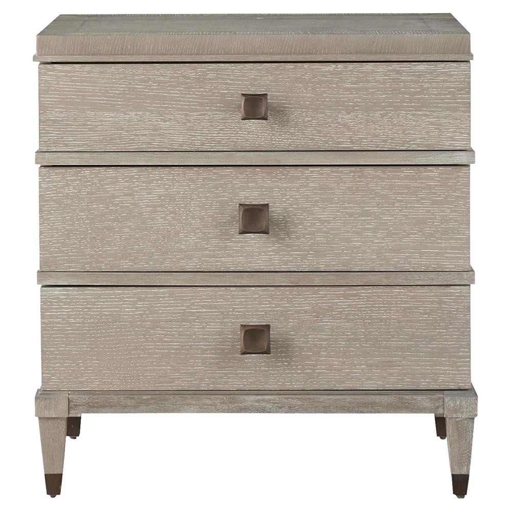 Norman Modern Classic Grey 3 Drawer Nightstand|