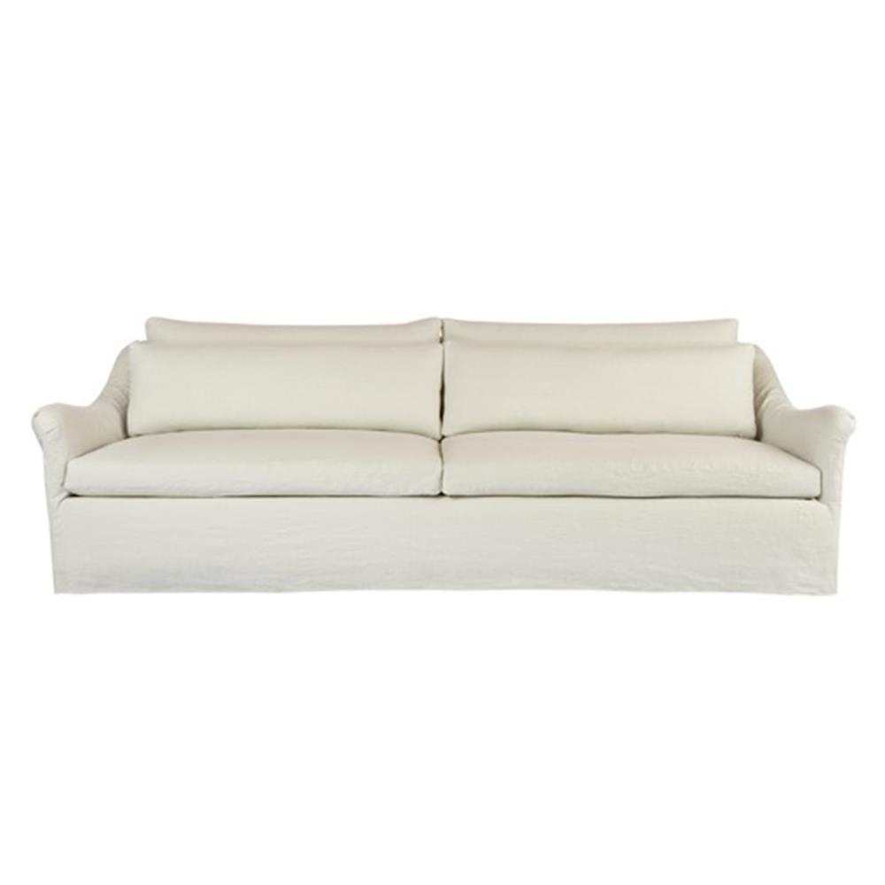 Cisco Home Genevieve Modern Classic  Ivory Linen Slipcovered Sofa - 84 inch|