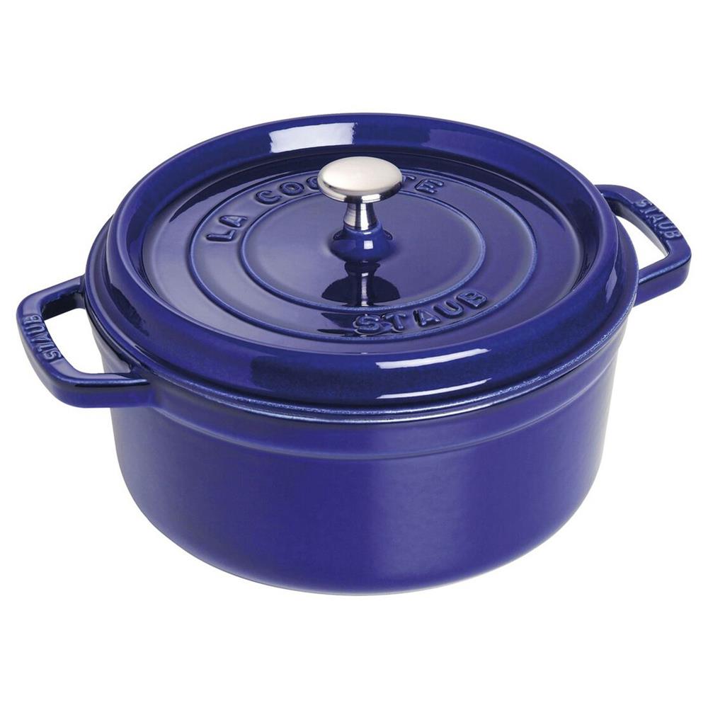 Staub Dark Blue 2.75 Quart Cast Iron Round Cocotte Pot|
