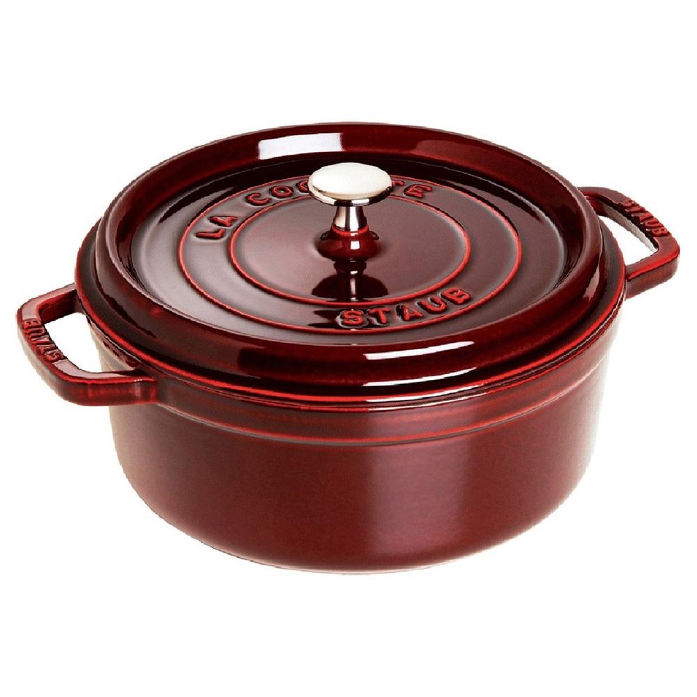 Staub Grenadine Red 2.75 Quart Cast Iron Round Cocotte Pot|