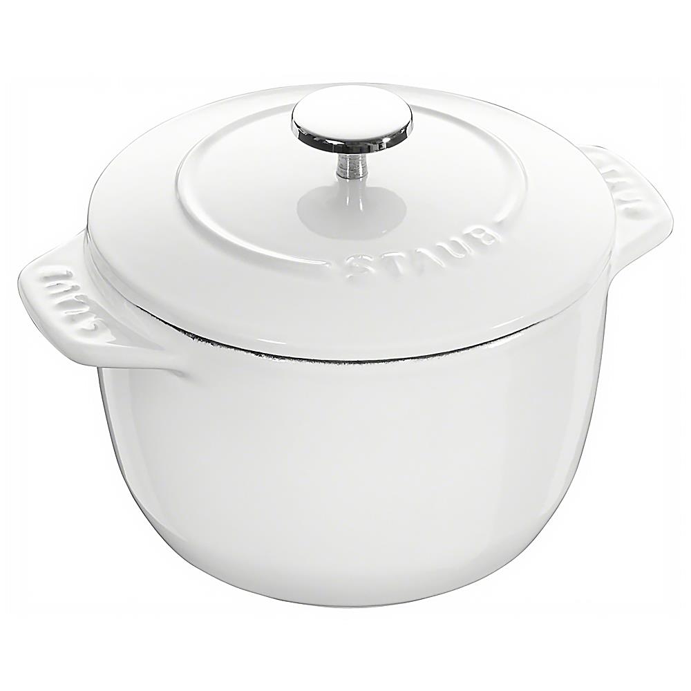Staub White 1.6 Quart Cast Iron Rice Cocotte Pot|