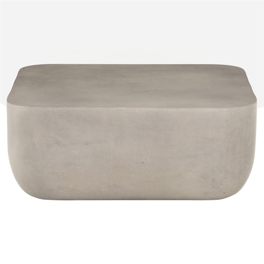 Yvonne Industrial Loft Grey Concrete Outdoor Block Coffee Table|