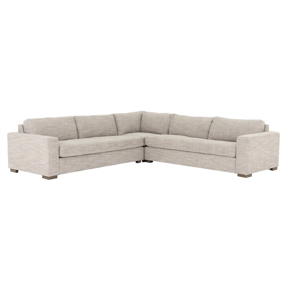 Samira Modern Classic Beige Performance Corner Sectional - 118"|