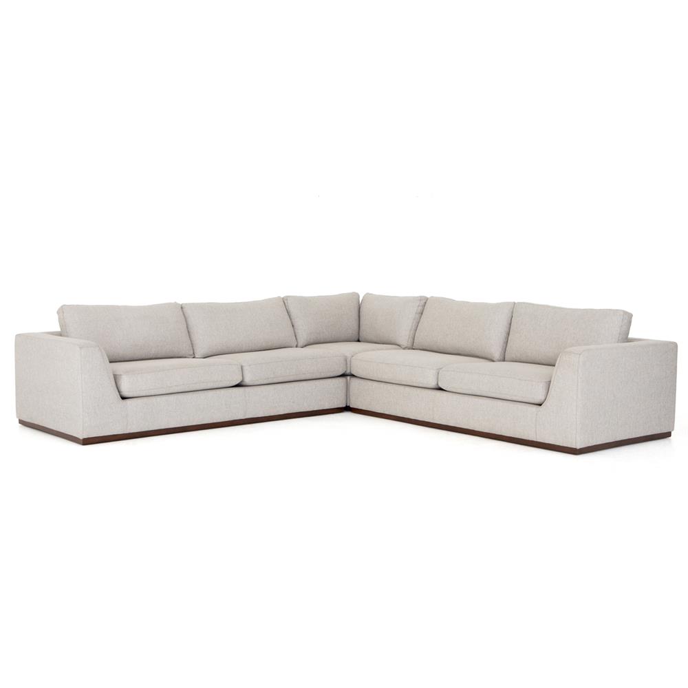 Stanley Modern Classic Light Grey Upholstered Corner Sectional - 120"|