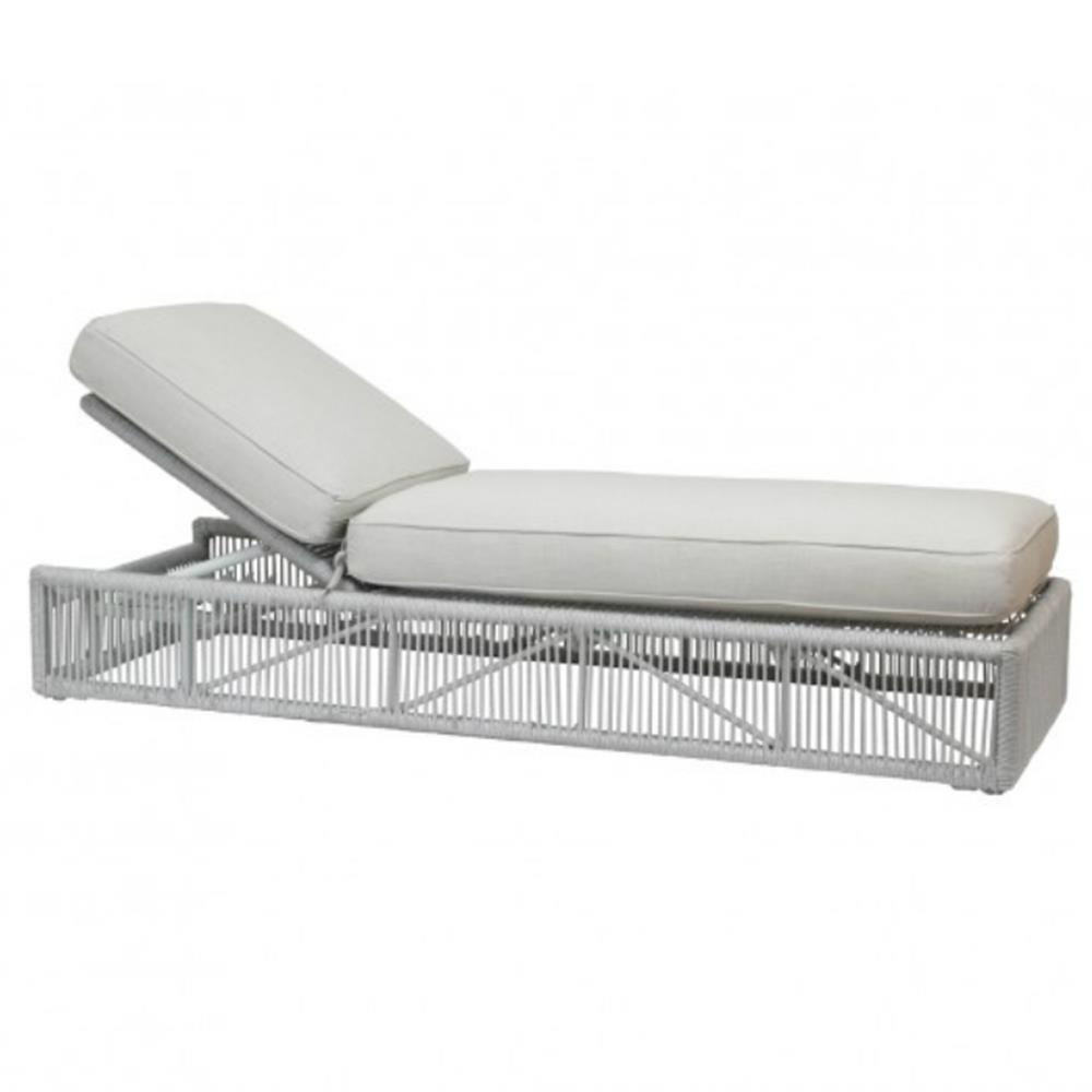 Mateo Coastal Grey Cushion Rope Outdoor Adjustable Chaise Lounge|