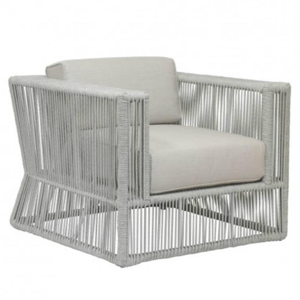 Mateo Coastal Grey Cushion Rope Outdoor Club Arm Chair|