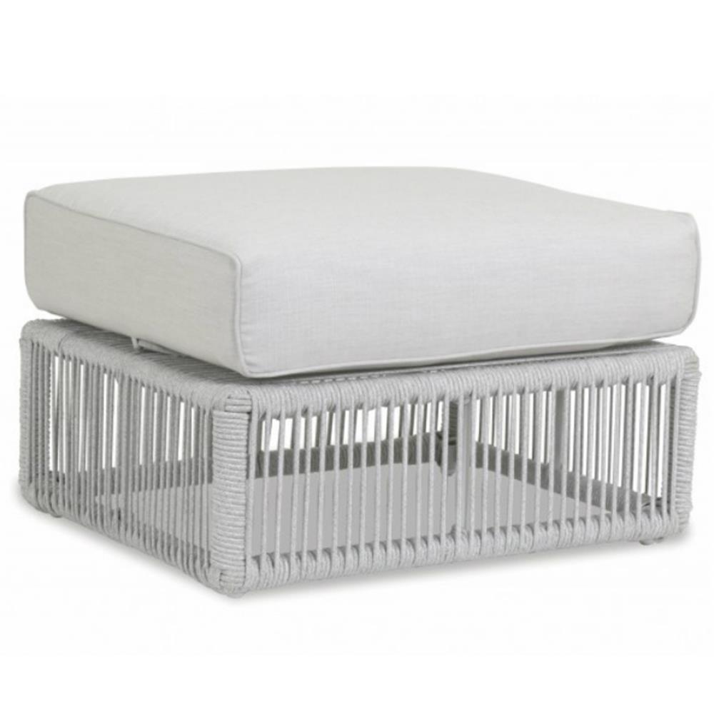 Mateo Coastal Grey Cushion Rope Outdoor Ottoman|