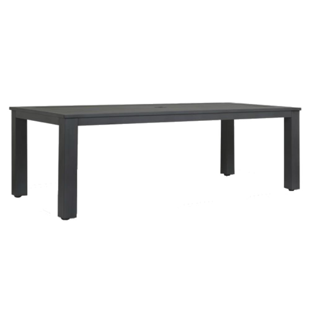 Finn Modern Grey Aluminum Rectangular Outdoor Dining Table - 90"W|