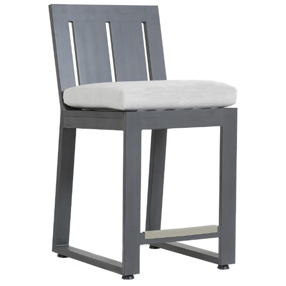Finn Modern Grey Cushion Aluminum Outdoor Bar Stool|