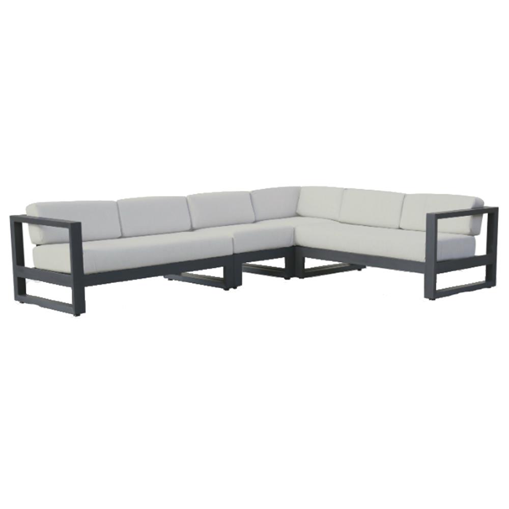 Finn Modern Grey Cushion Aluminum Outdoor Sectional Sofa|