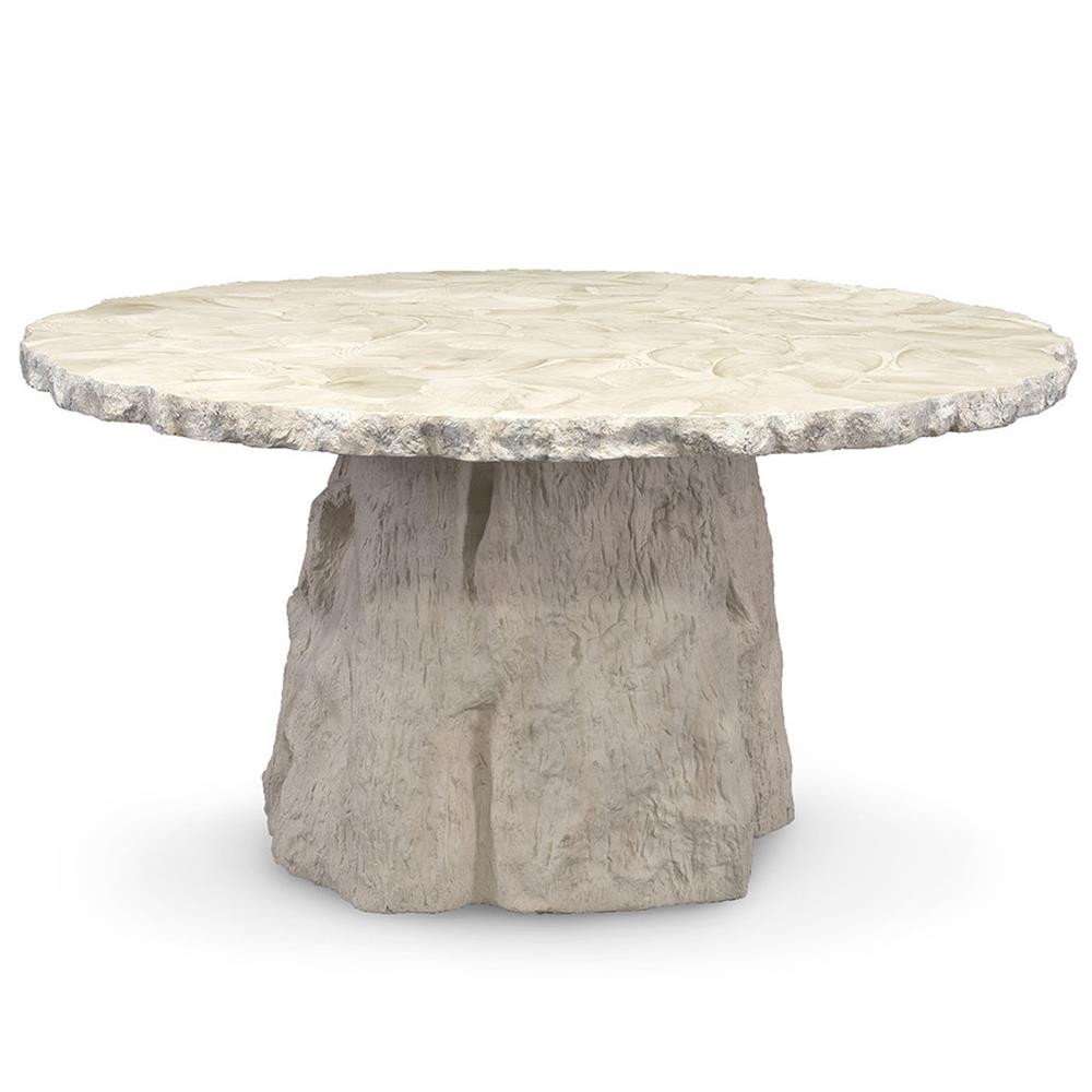 Palecek Camilla Coastal White Inlaid Fossilized Clam Stonecast