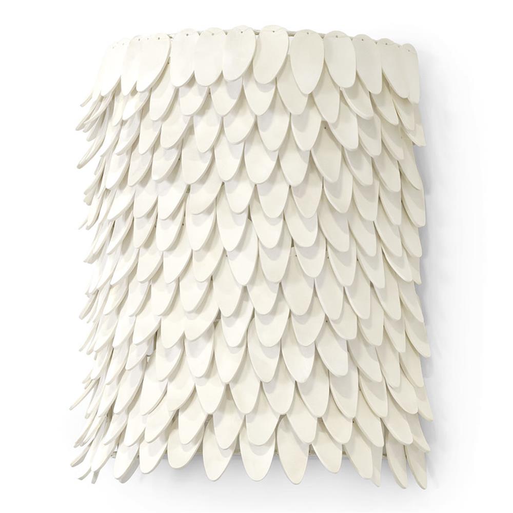 Palecek Mariposa Coastal Beach Off White Coconut Shells Wall Sconce|