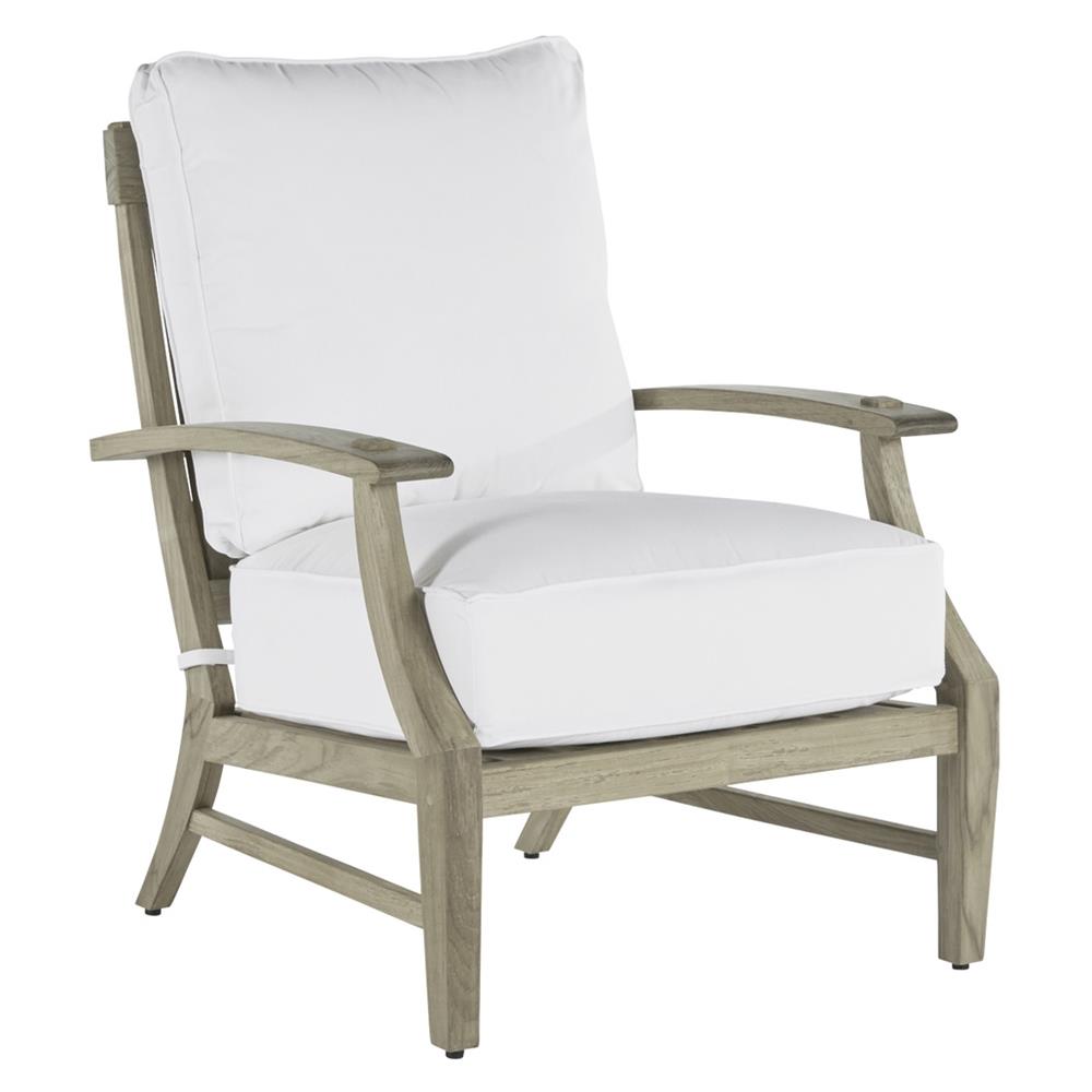 Croquet Coastal Oyster Grey Teak Cushion Outdoor Lounge Chair|