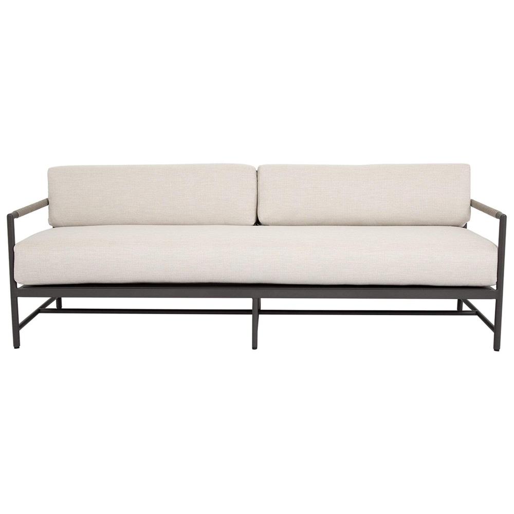 Aurora Mid Century Ash Cushion Graphite Aluminum Outdoor Sofa|