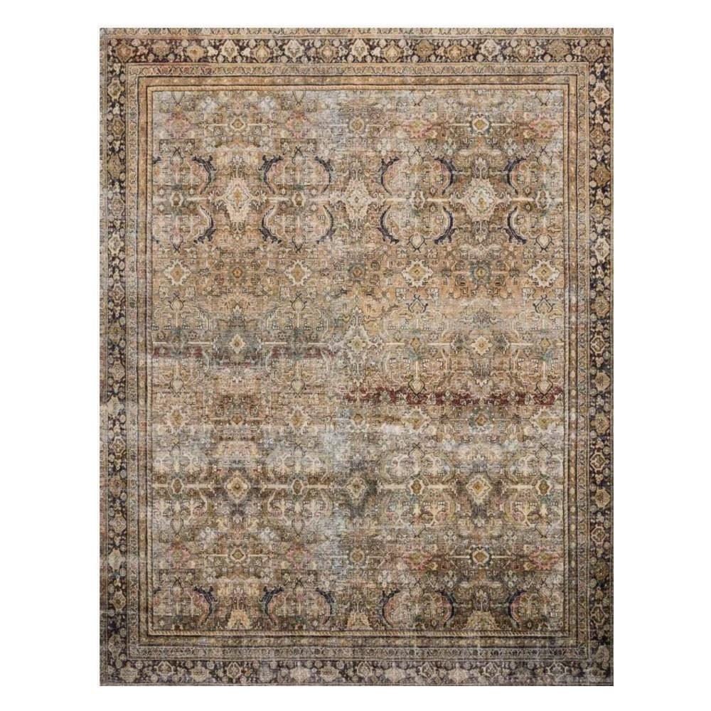 Layla Global Bazaar Olive Brown Patterned Rug - 3'6"x5'6"|