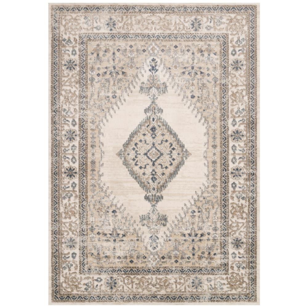 Teagan French Country Brown Floral Patterned Rug - 3'4"x5'7"|