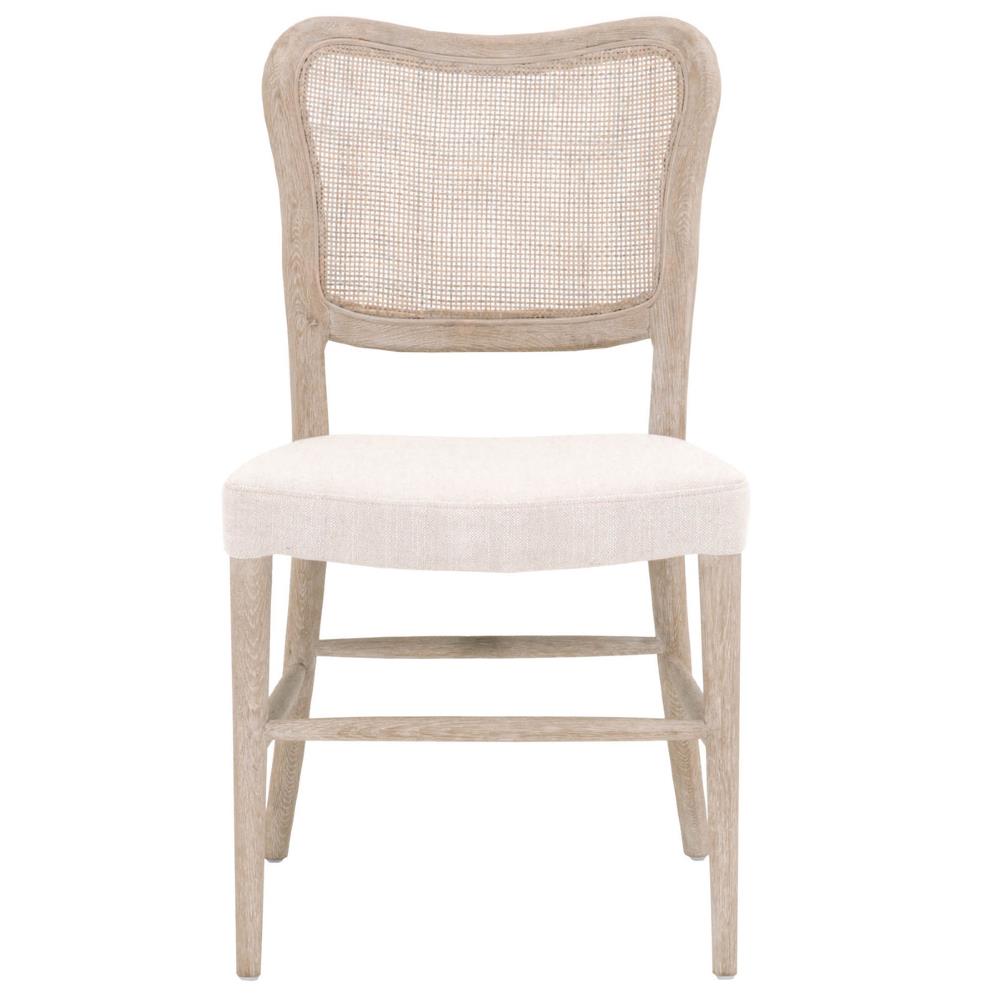 Zachary Coastal Beach Natural Grey Oak Wood Cane Back Dining Chair - Set of 2|