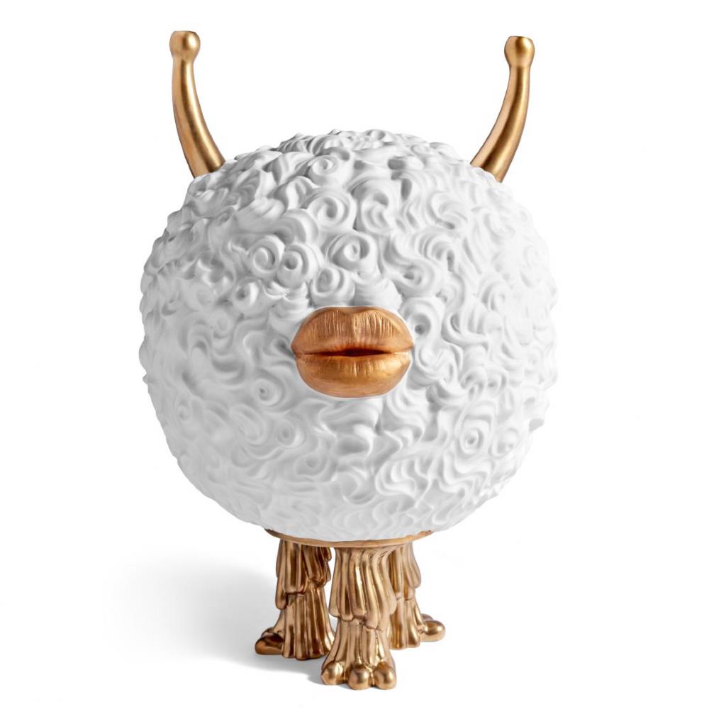 L'Objet Haas Monster Hollywood White Porcelain Brass Legs Incense Burner|