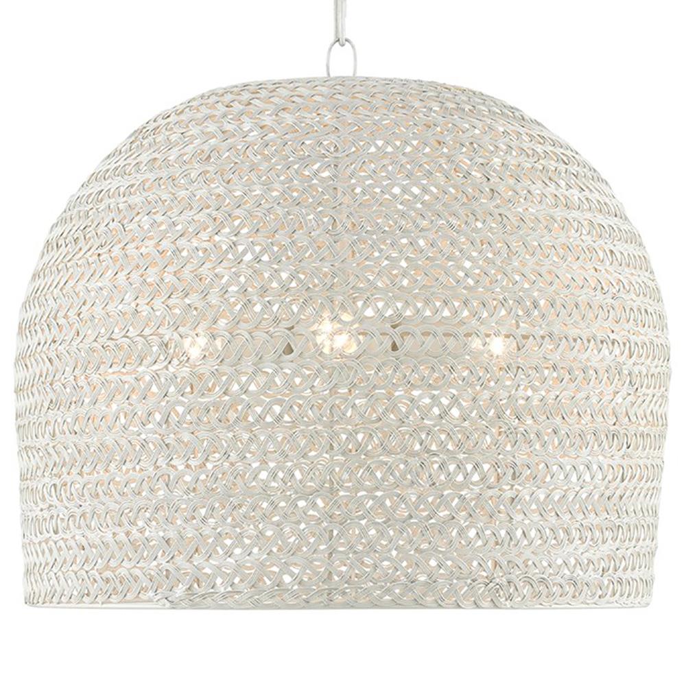 Athel Coastal Beach White Woven Iron Chandelier - Medium|