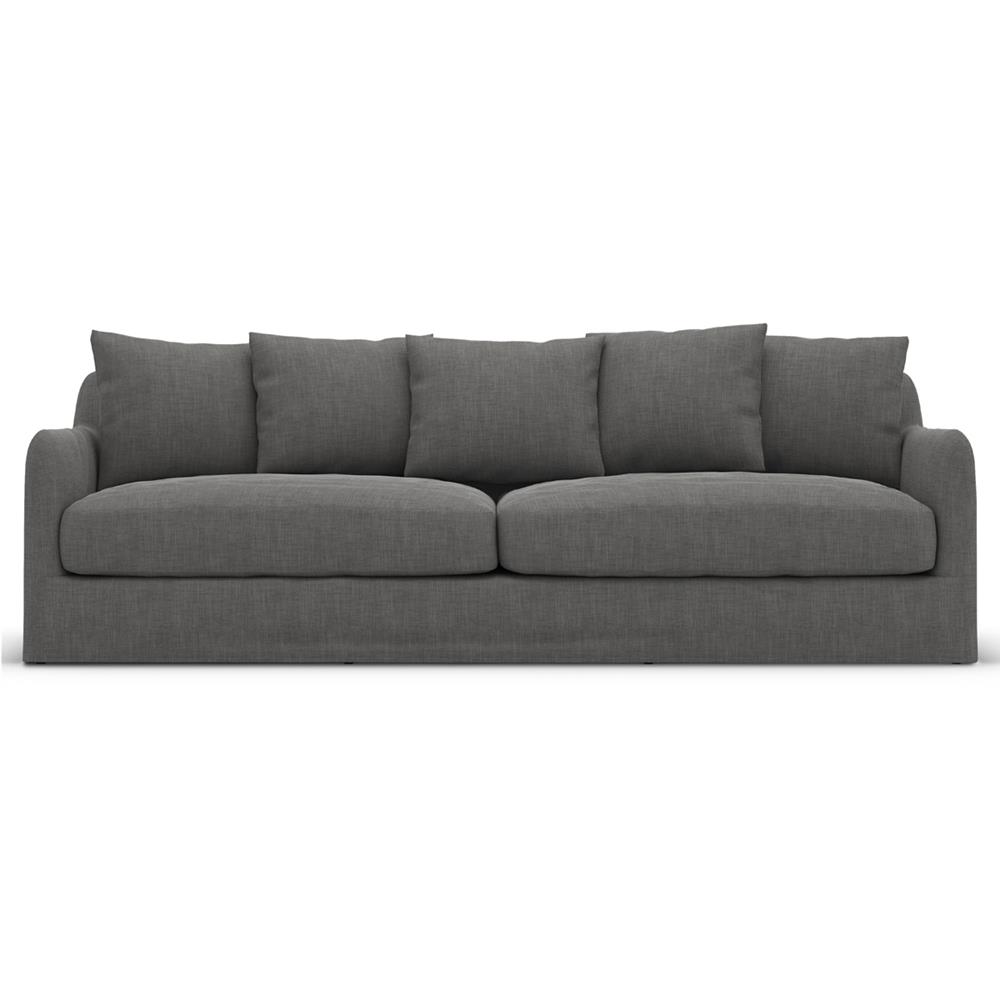 Cassandra Modern Classic Dark Grey Slipcovered Outdoor Sofa - 92"W|