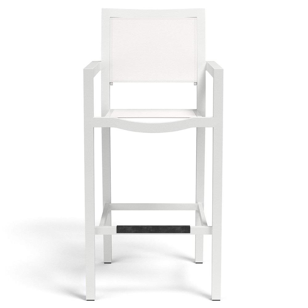 Jace Industrial Grey Performance Sling Outdoor Bar Stool|