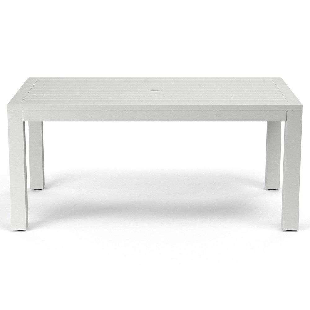 Jace Industrial Frost Aluminum Rectangular Outdoor Dining Table - 64"W|