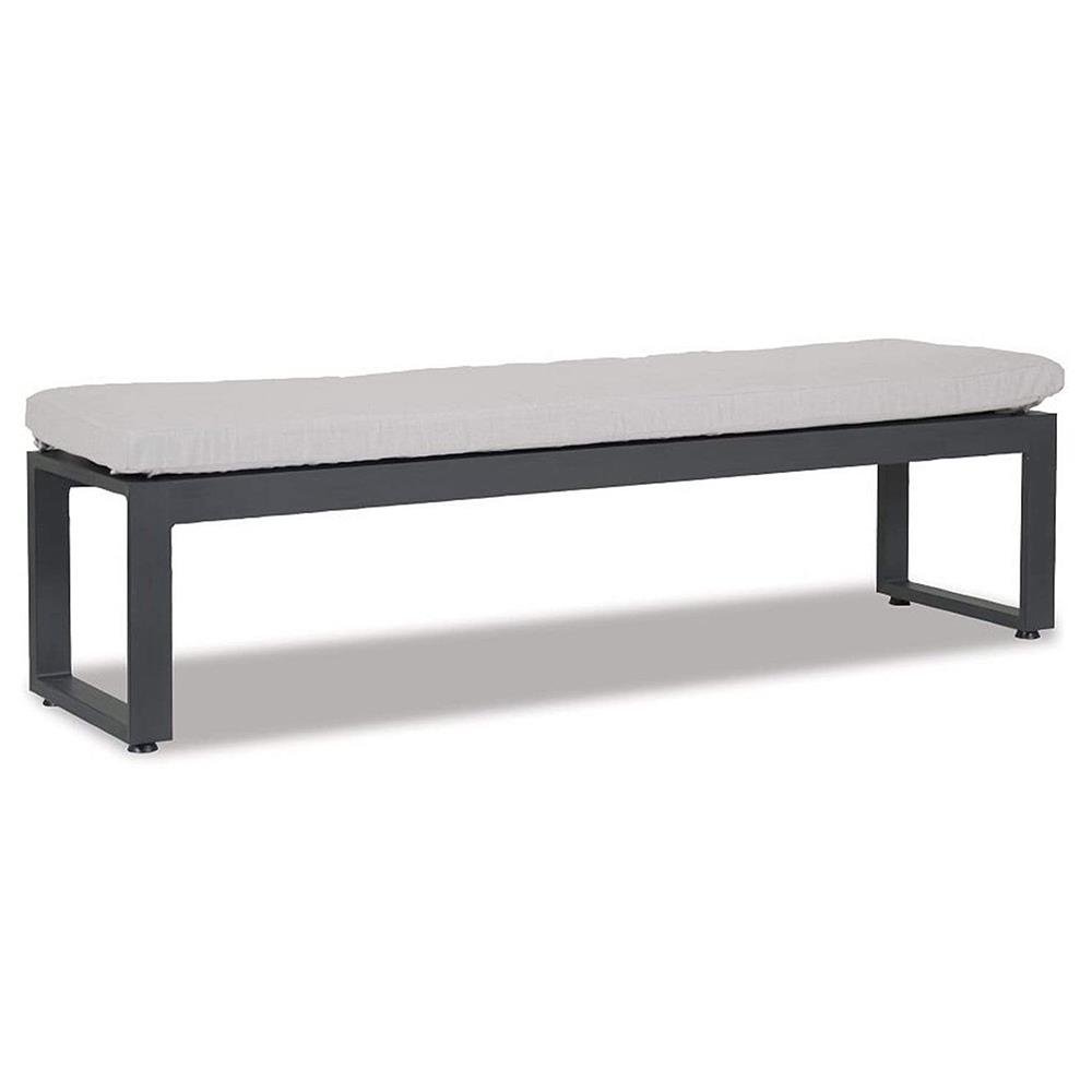 Finn Mid Century Grey Sunbrella Outdoor Dining Bench|