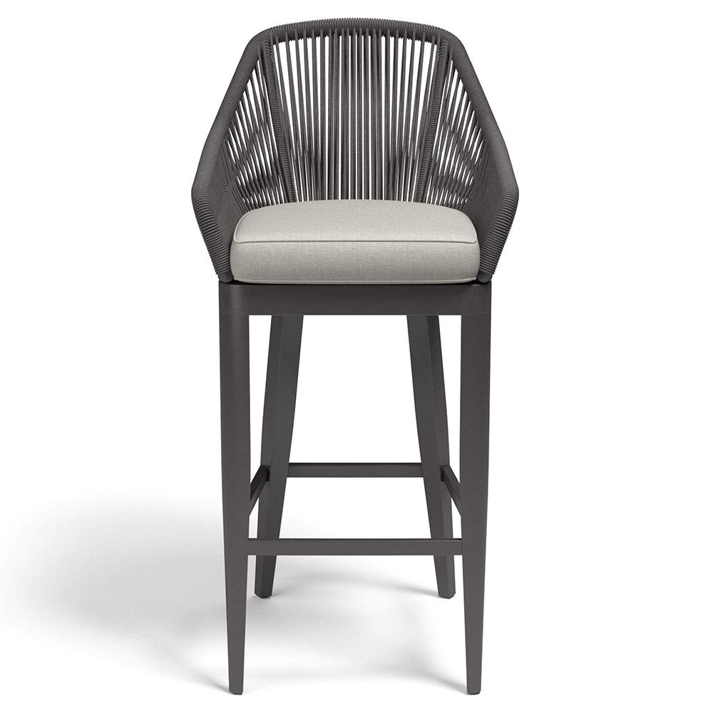Levi Coastal Grey Performance Charcoal Grey Aluminum Outdoor Bar Stool|