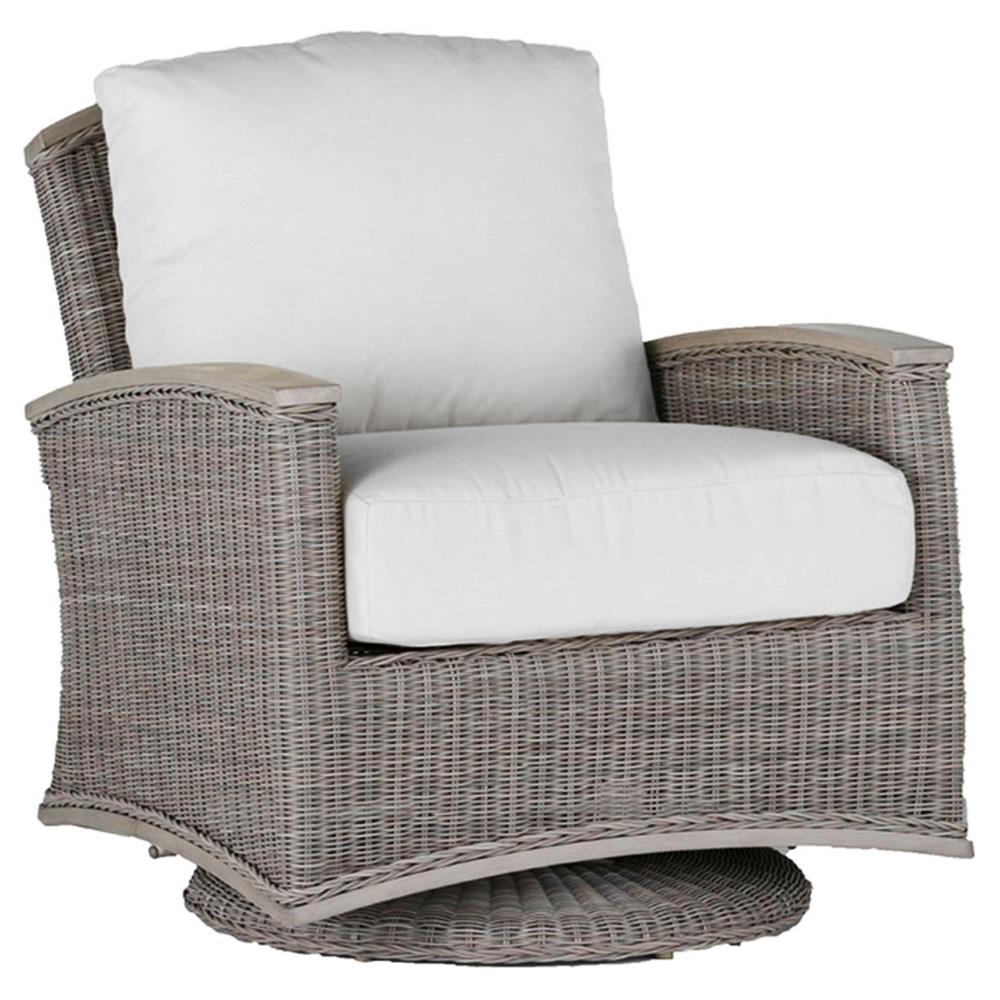 Astoria Oyster Grey N-duraG?? Wicker Swivel Outdoor Lounge Chair|