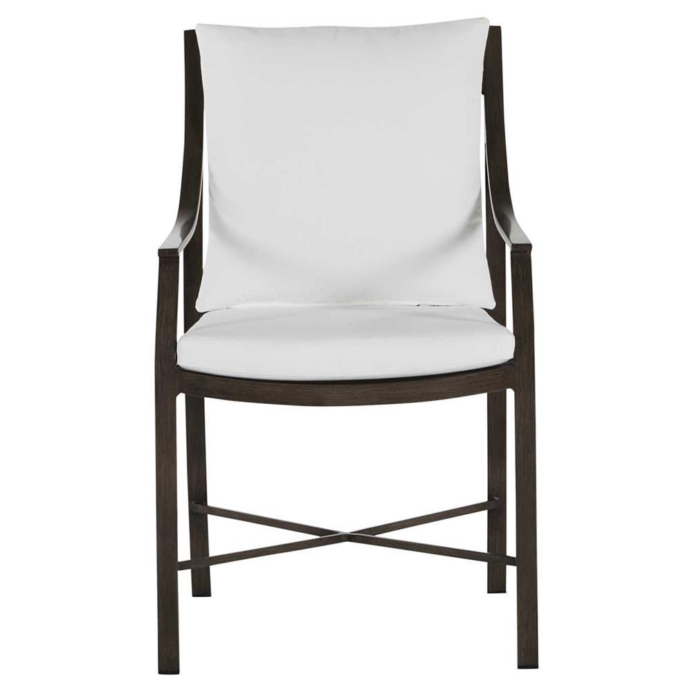Monaco French Slate Grey Aluminum Outdoor Dining Arm Chair|
