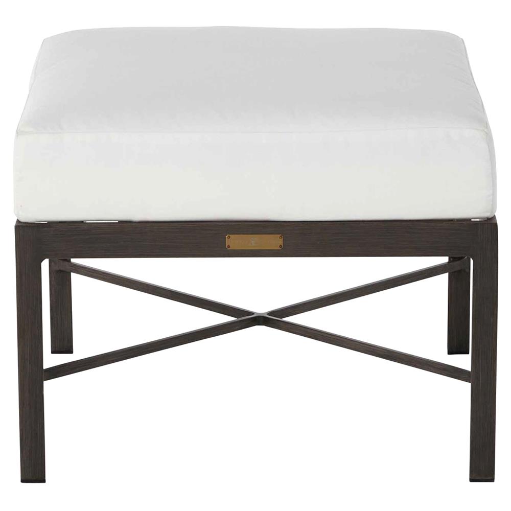 Monaco French Slate Grey Aluminum Performance Outdoor Ottoman|