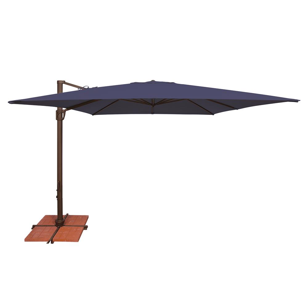 cantilever patio umbrella navy blue SimplyShade Bali 10' Square Cantilever Umbrella; Sunbrella / Navy