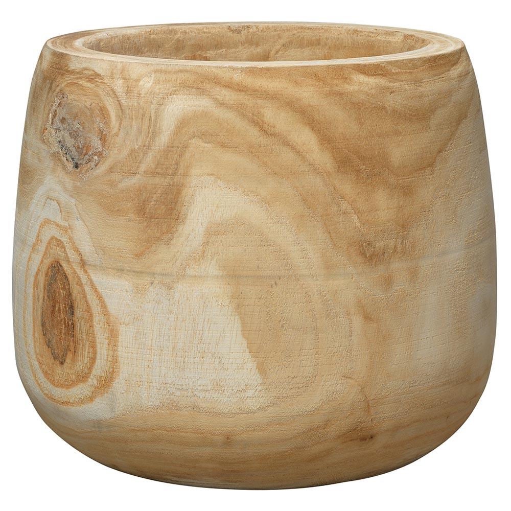 Blake Coastal Brown Wood Textured Basin Vase|