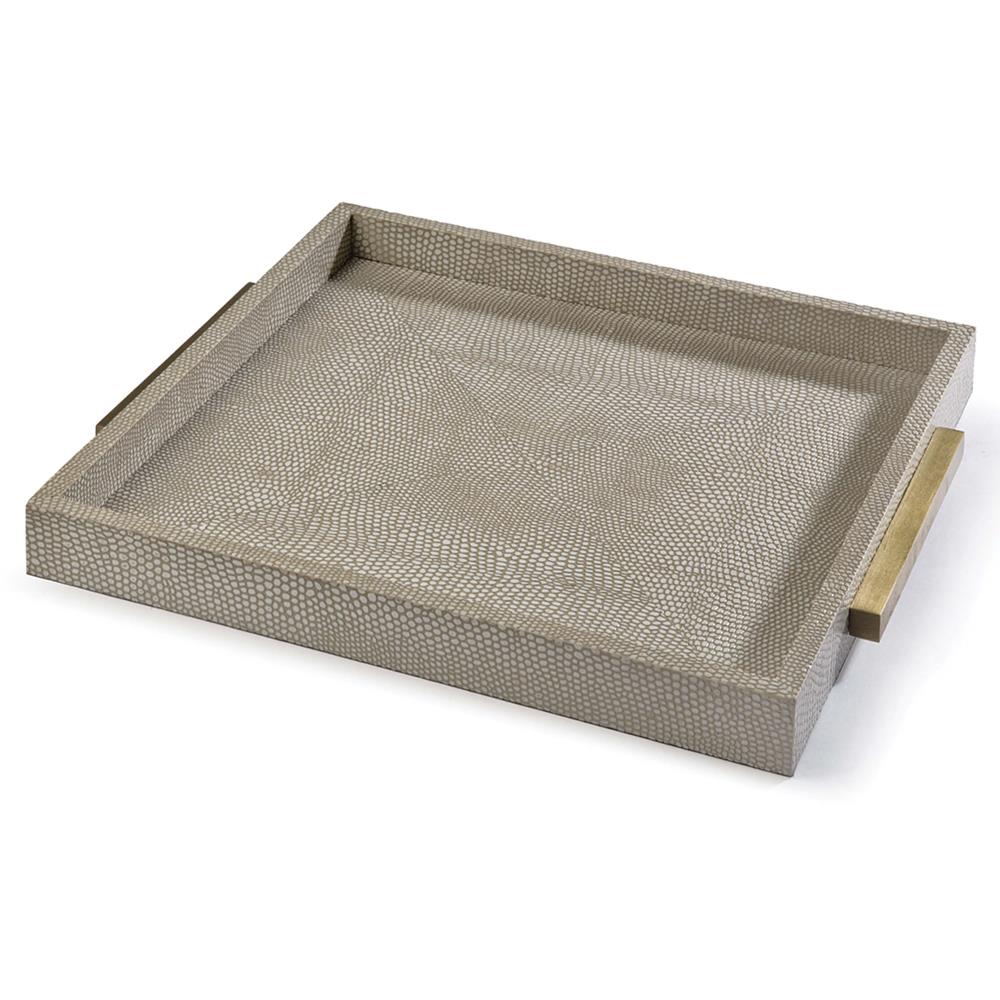 Modern Classic Grey Shagreen Square Tray|