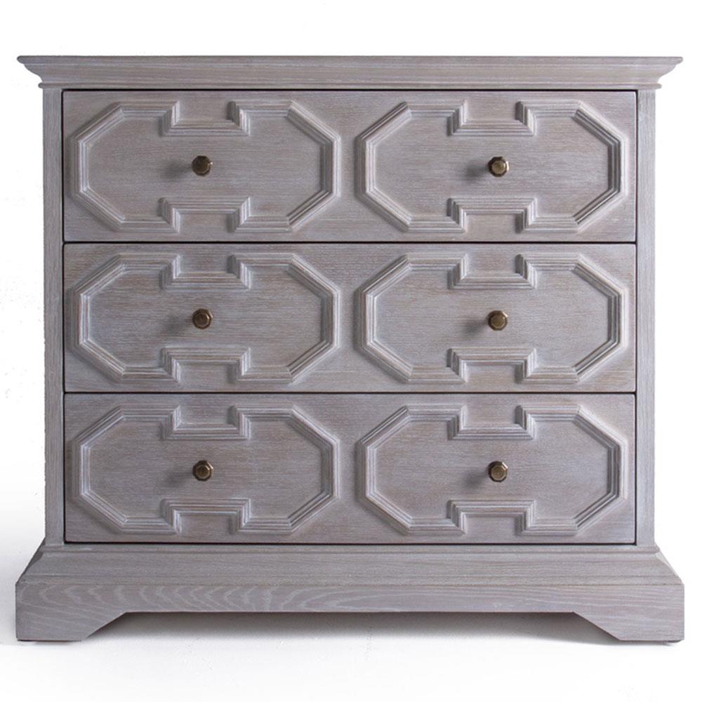 french oak grey dresser Pemberly Row Simple Design 3-Drawer Dresser in French Oak Gray