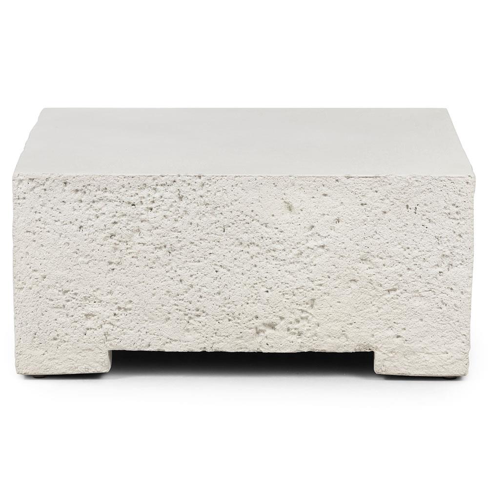 Otto Modern Classic White Concrete Outdoor Coffee Table|