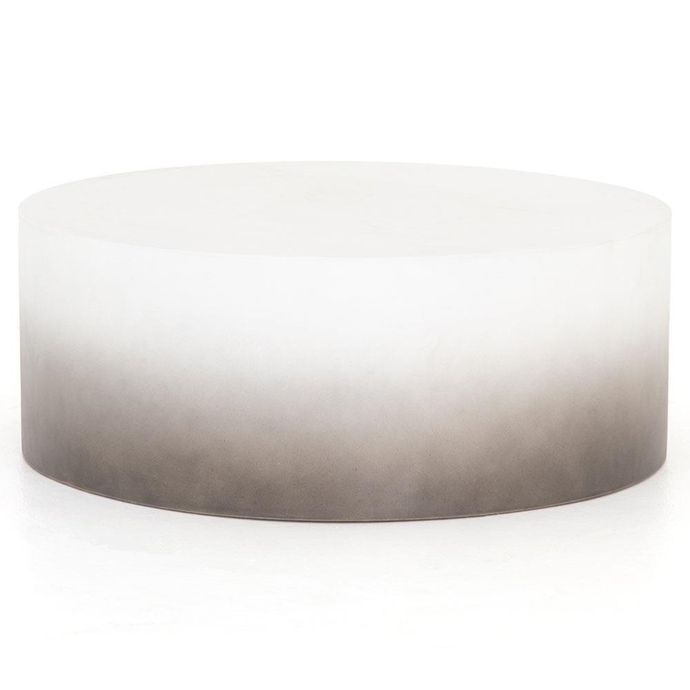 Asher Industrial Slate Grey Ombre Concrete Round Outdoor Coffee Table - Large|