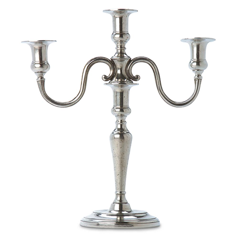 MATCH Modern Pewter 3-Arm Candelabra|