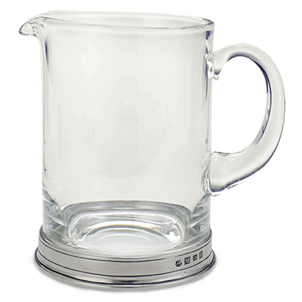 MATCH Modern Pewter Base Clear Crystal Branch Bar Pitcher|
