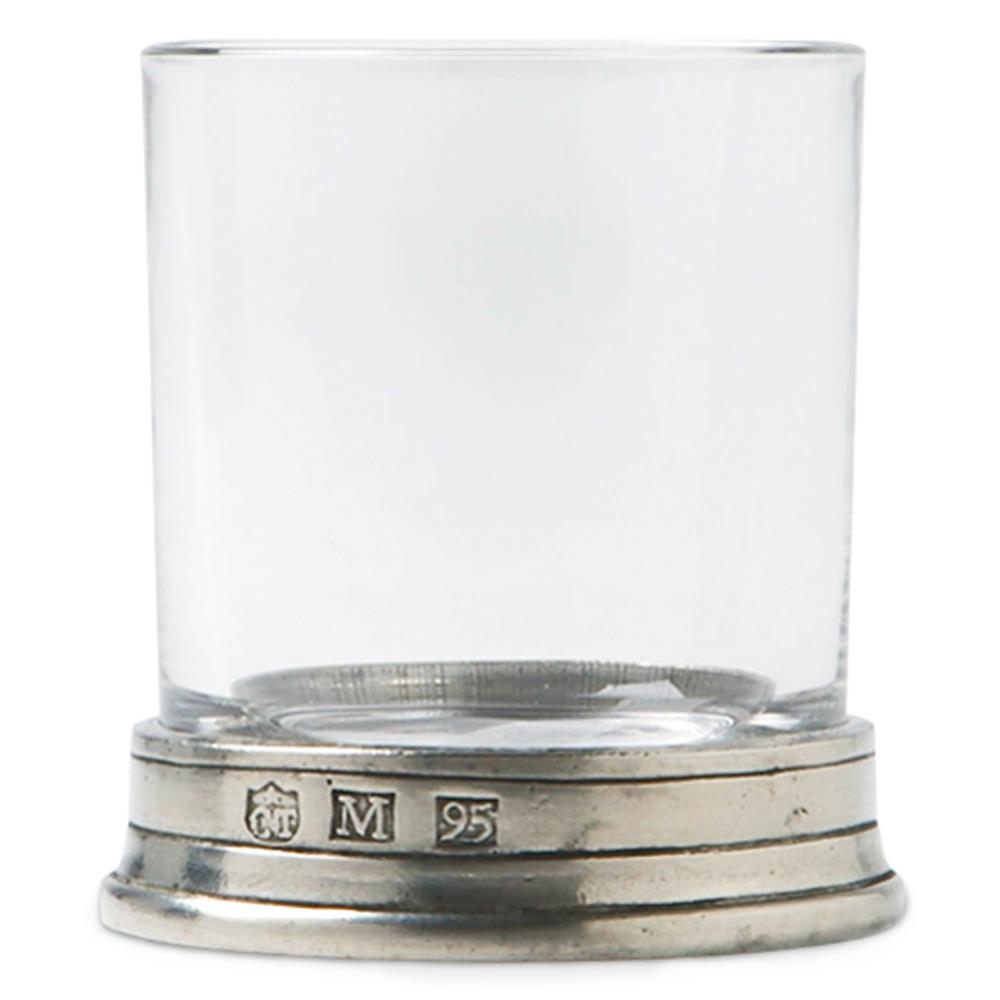 MATCH Modern Pewter Base Clear Crystal Neat Shot Glass|