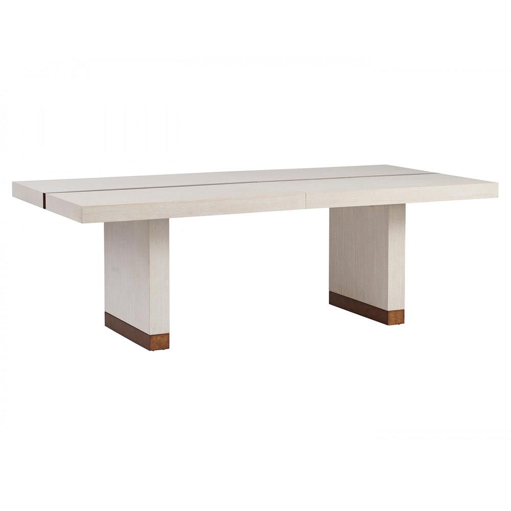 Vista White Oak Wood Brass Extendable Dining Table - 88-128"W|