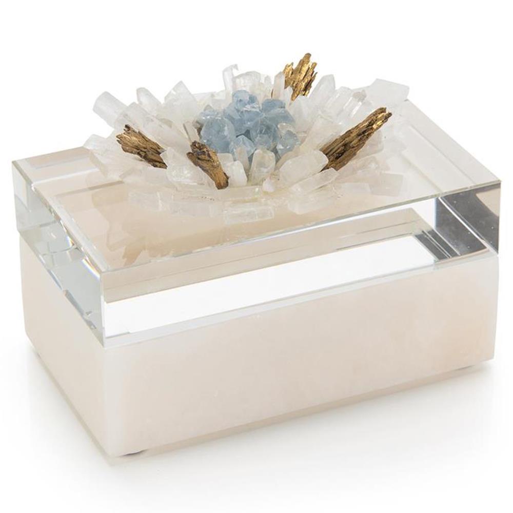 John-Richard Modern Classic Clear Crystal Box Quartz Rectangular Decorative Box|