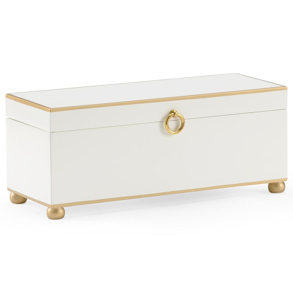 Celeste French Gold Accent Cream Wood Decorative Box|