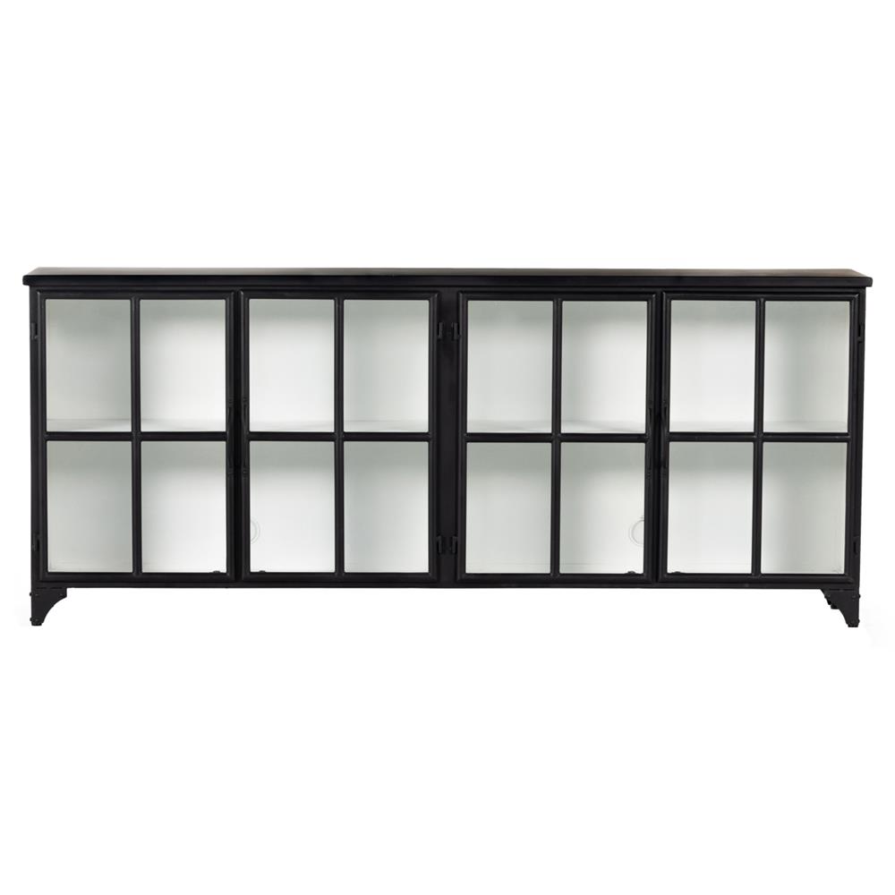 Corden Modern Classic Black Iron Windowpane Sideboard|