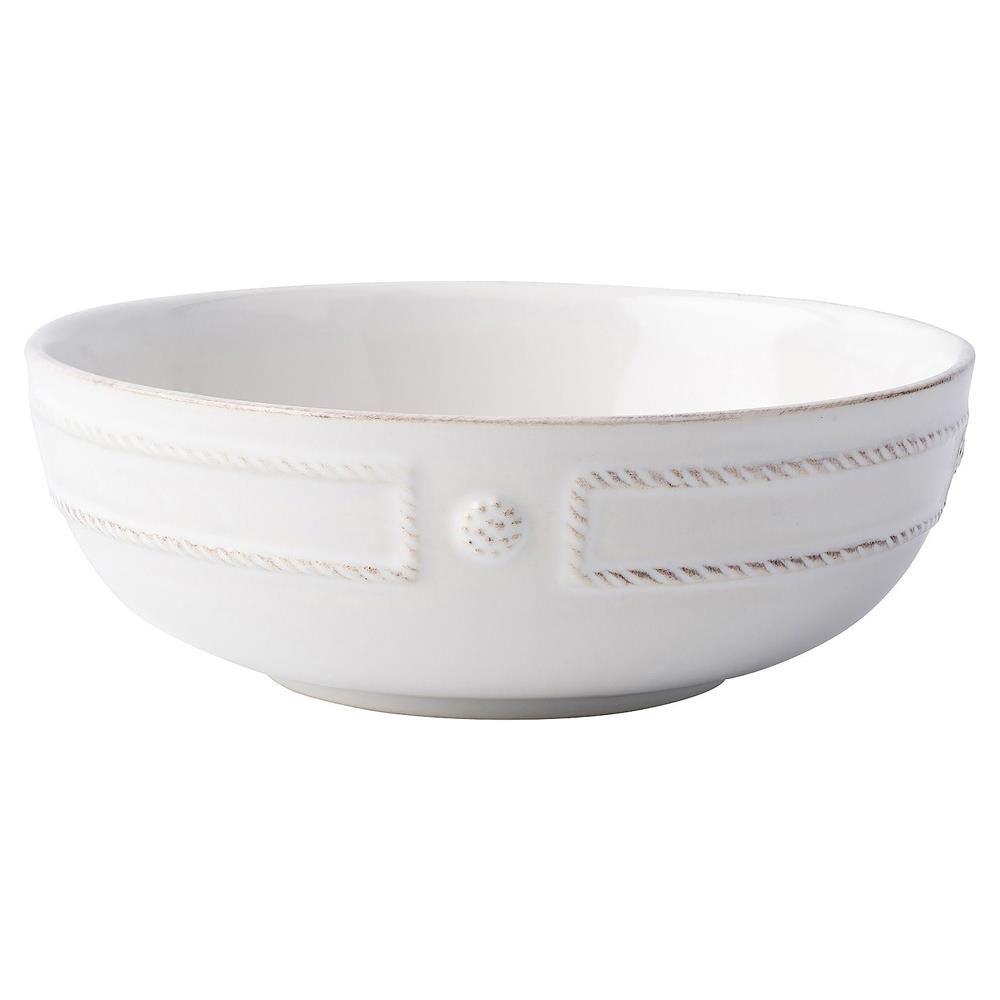 Juliska Berry &amp; Thread French Panel Whitewash Ceramic Coupe Pasta Bowl|