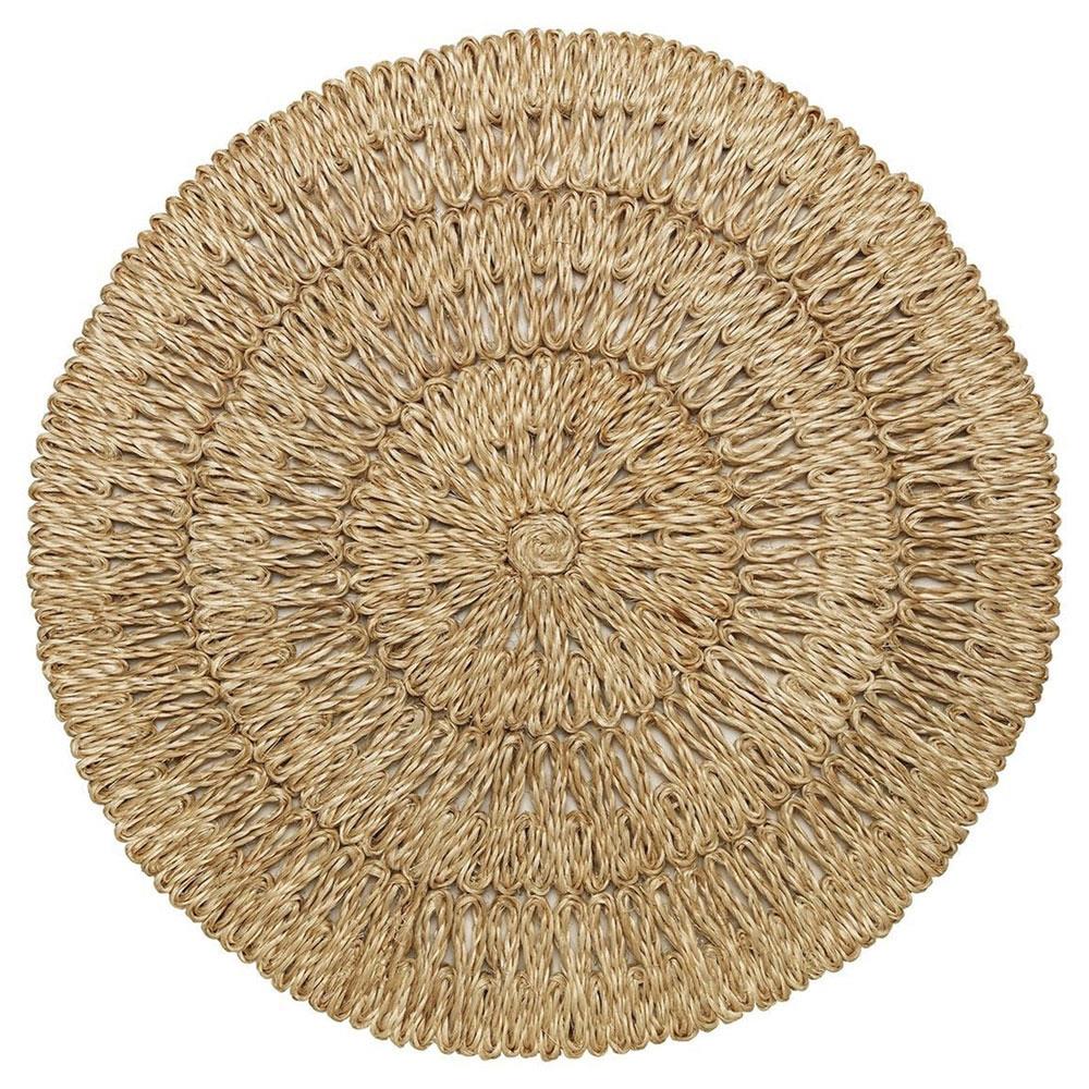 Juliska Loop Coastal Natural Brown Abaca Straw Placemat|