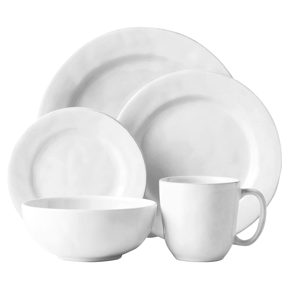 Juliska Puro Modern Classic Whitewash Ceramic 5 Piece Place Setting|