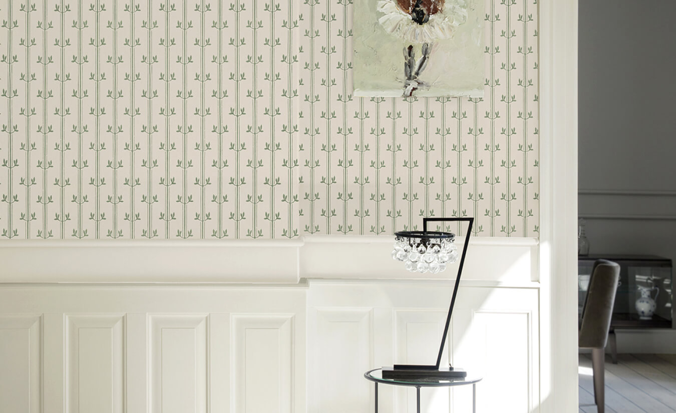 Wallpaper Guide Pair with Wainscoting