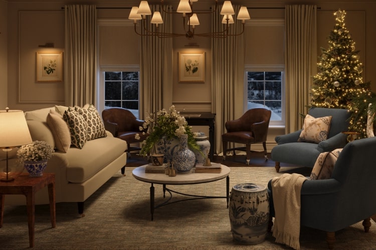 Cambridge Holiday Living Room Furniture | Kathy Kuo Home