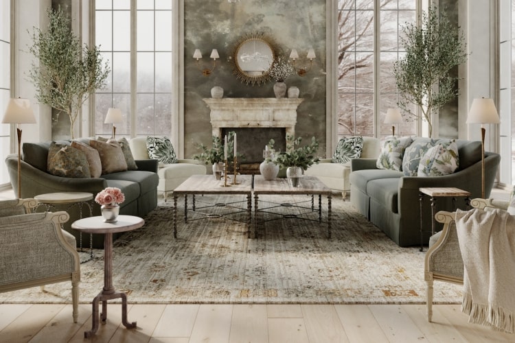 Ch+?teau de Chantilly Living Room Furniture | Kathy Kuo Home